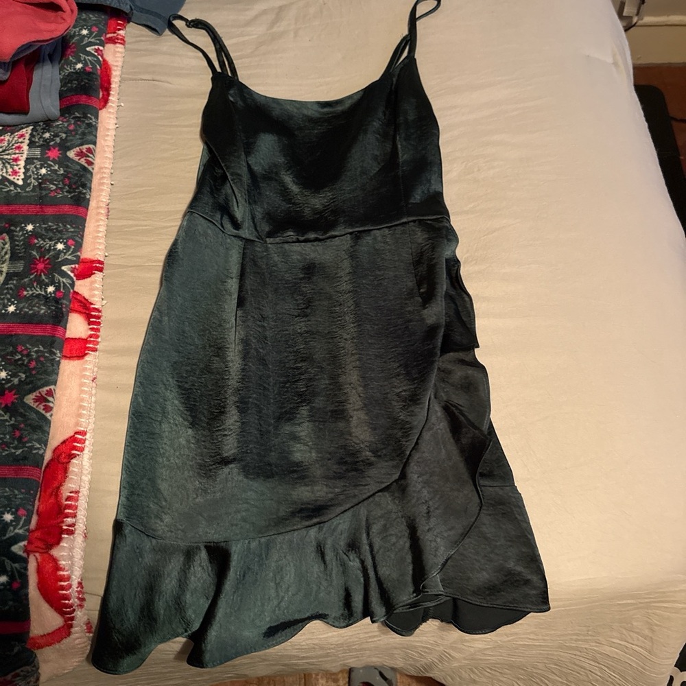 Wild Fable Black Satin Mini Dress
